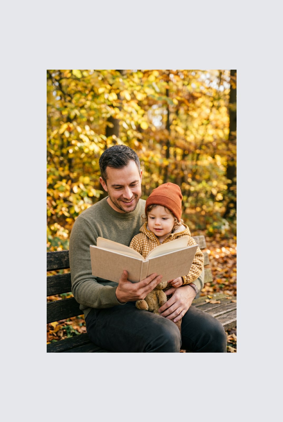 A portrait phone photo padded to a 1:1 Instagram square with a soft grey background.