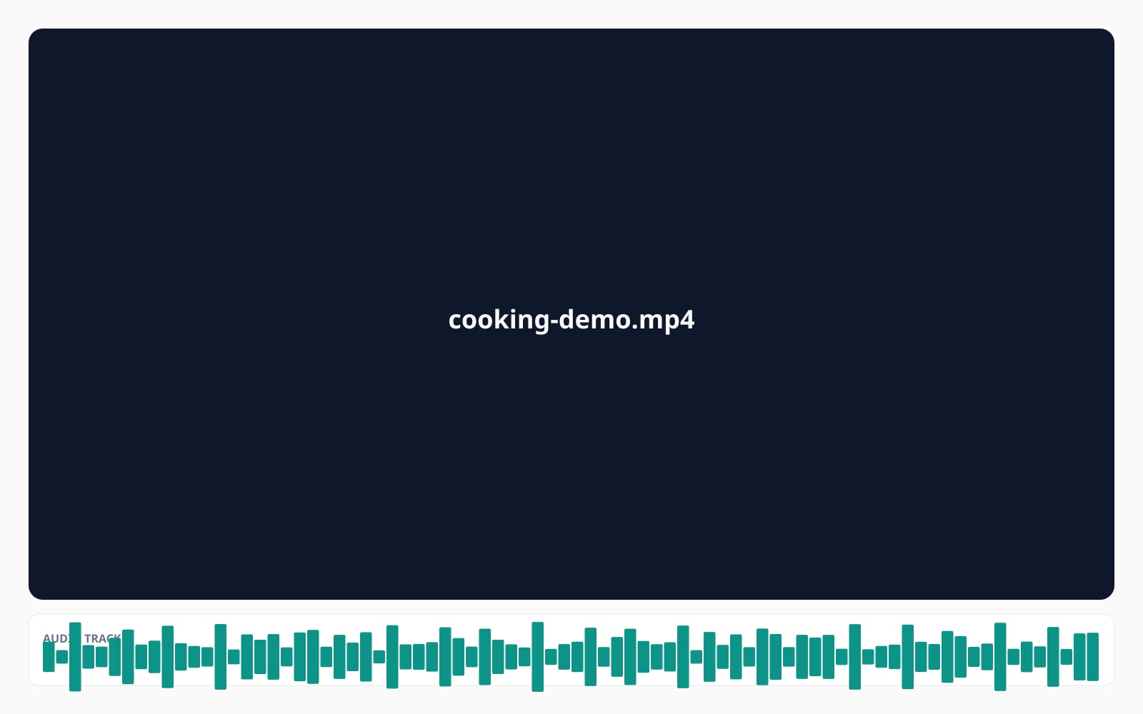 A cooking demo loses its kitchen noise without touching the video. Subtitles and chapters are kept.
