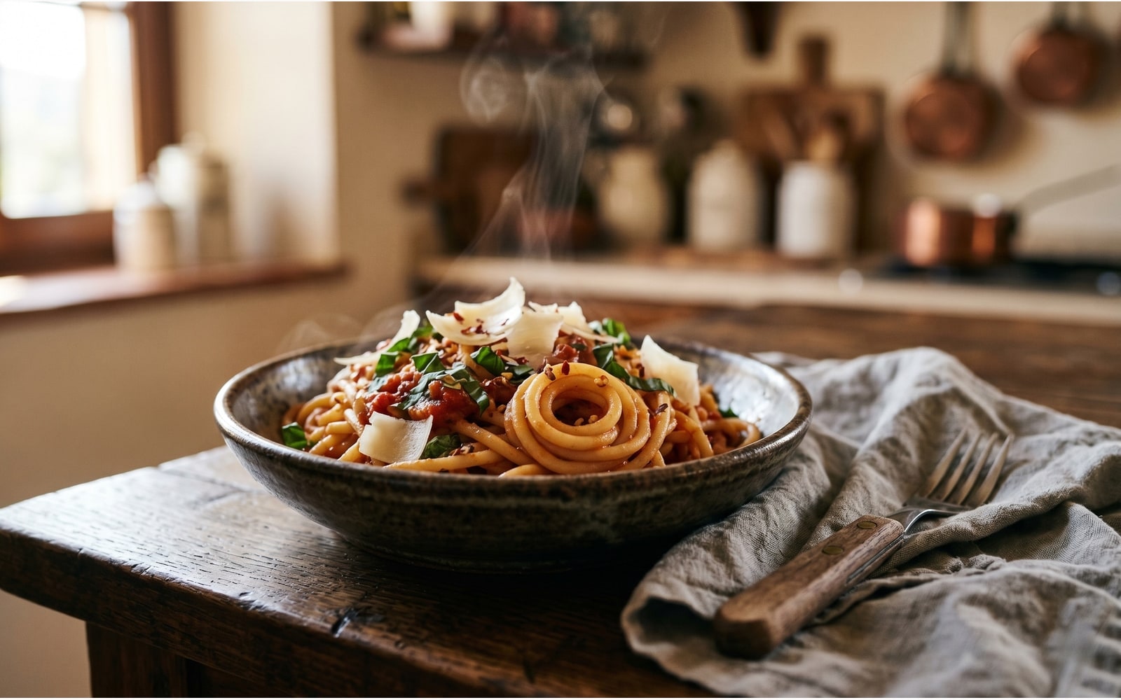 A food photograph on its own, then the same photograph alongside a metadata panel listing GPS, camera, and timestamp tags.